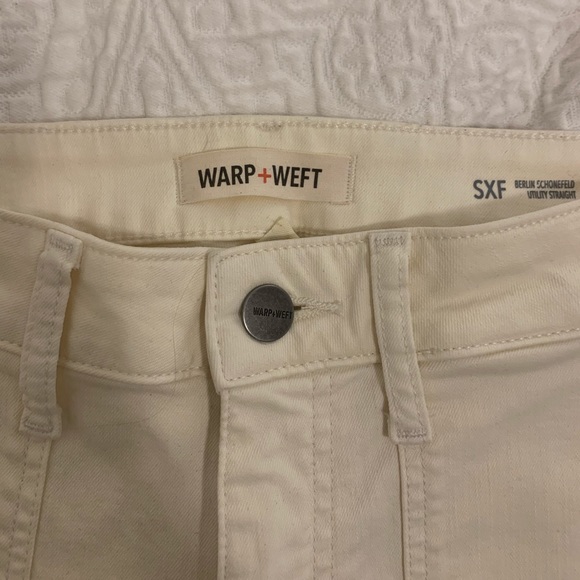 WARP AND WEFT | CREAM UTILITY PANTS | SIZE 6 / 28 - Picture 2 of 3